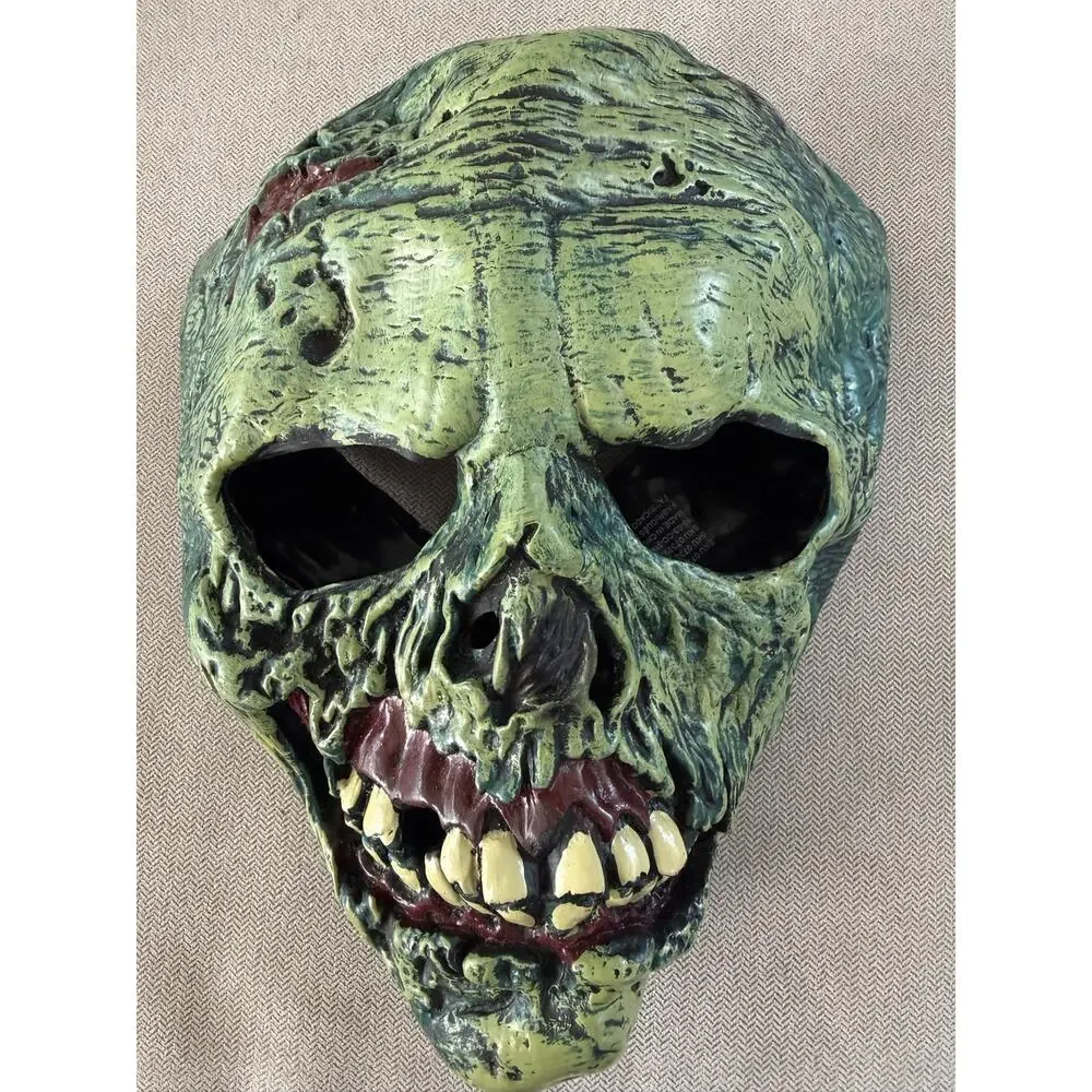 Zombie Skull Mask Green Undead Skeleton Full Face Halloween Horror Costume